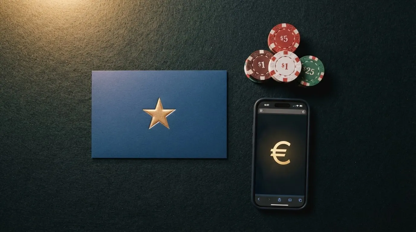 Tarjeta de bienvenida de un casino online español con una oferta de giros gratis y bono de primer depósito junto a miniaturas de tragaperras de Big Time Gaming