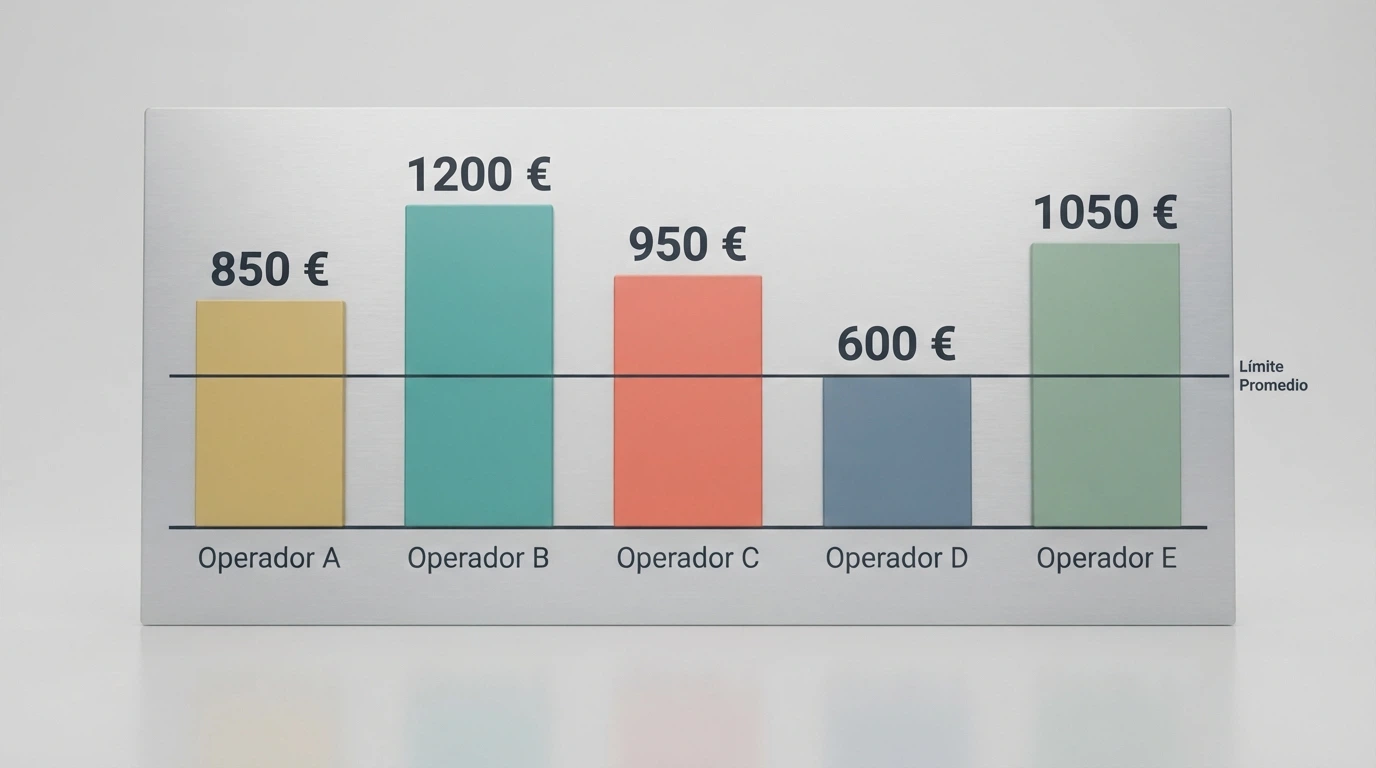 Tabla comparativa con logotipos y ofertas de bono de varios casinos online con licencia española