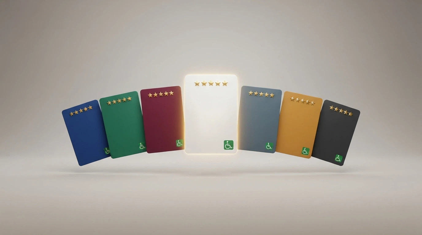 Vista comparativa de las fichas de varios casinos online con sus logotipos, estrellas de valoración e iconos de criptomonedas aceptadas, destacando Cardano