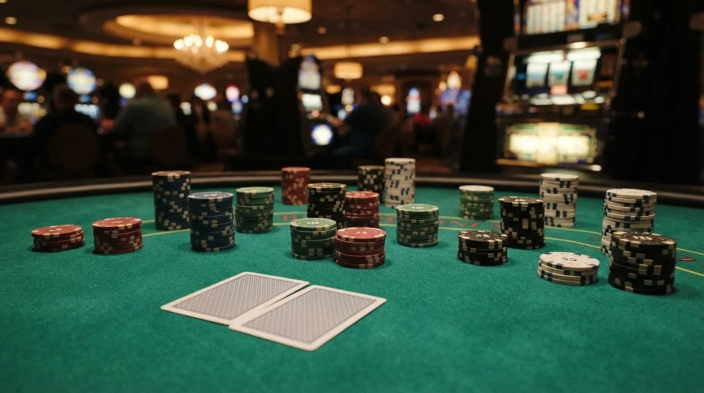 Disposición en mosaico de diez logotipos de casinos online españoles sobre un fondo azul oscuro con elementos gráficos de tragamonedas.