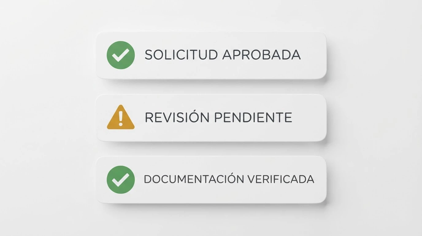 Lista de verificación con tres criterios — rollover, plazo de validez y límite de ganancias — cada uno con un icono de verificación o de alerta