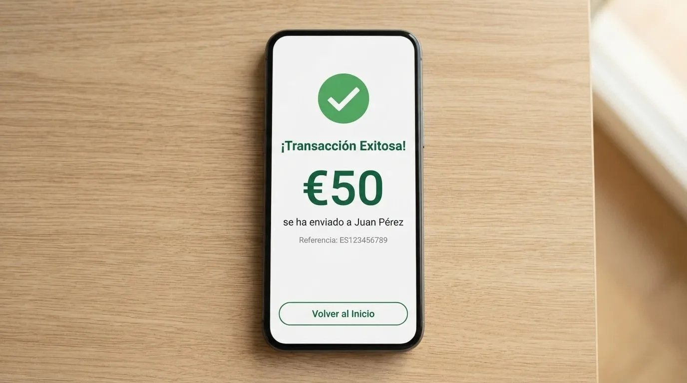 Una pantalla partida que muestra a un lado la interfaz de cajero de un casino online con el importe del depósito y al otro la app CaixaBank Pay con la confirmación de la transacción