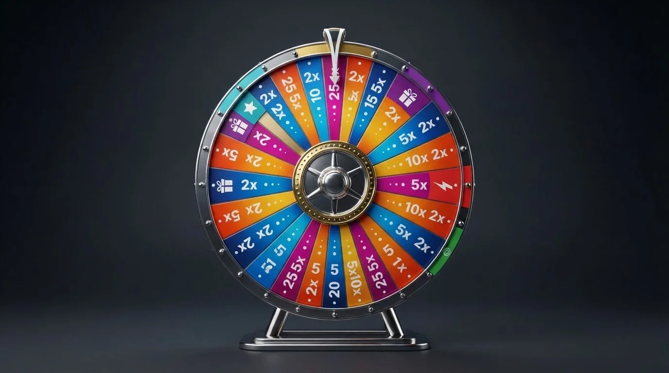 Rueda de bonificación de Crazy Time de Evolution Gaming con segmentos de colores y multiplicadores