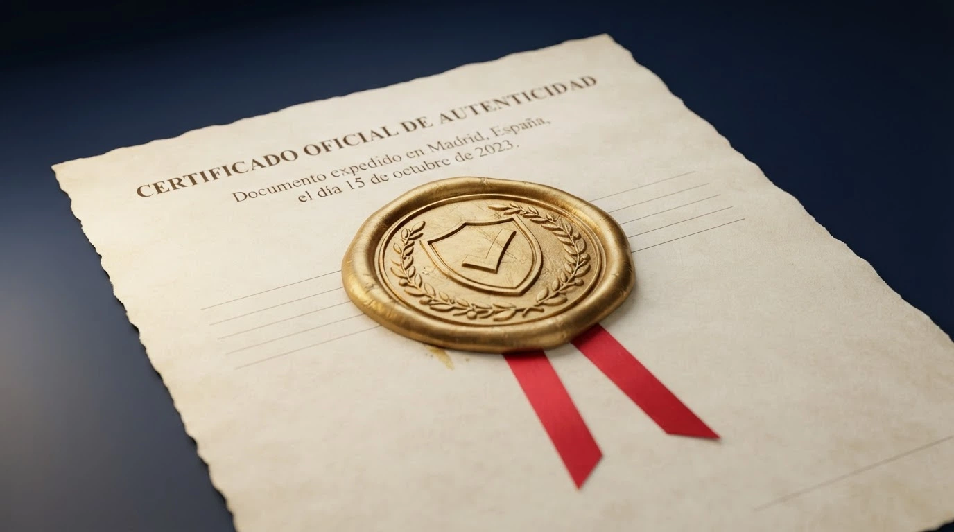 Sello oficial de la Dirección General de Ordenación del Juego de España sobre documento administrativo