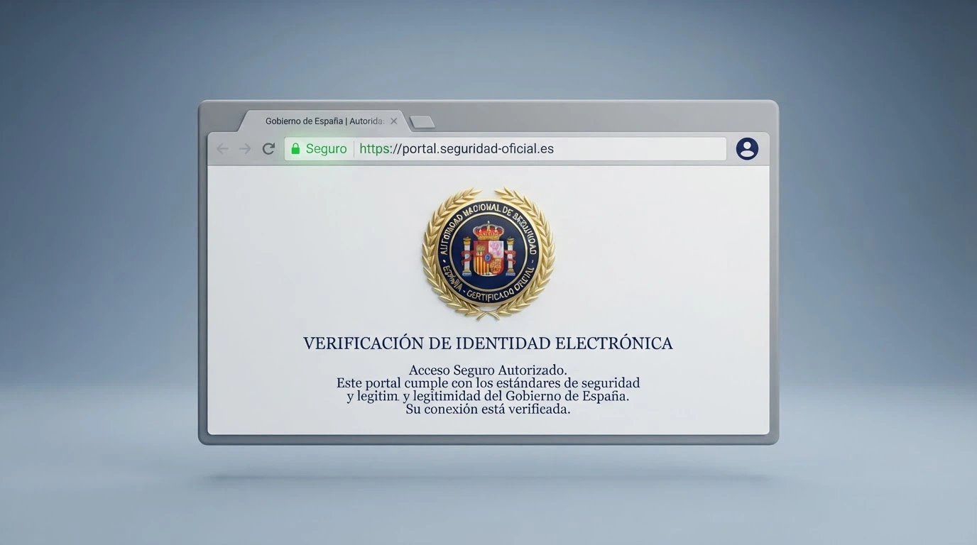 Sello de la DGOJ y el dominio del operador en la barra de navegación de un navegador, con el candado de seguridad visible