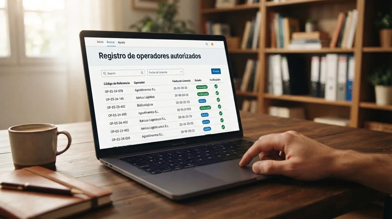 Captura del registro público de operadores con licencia en la web de la DGOJ (ordenacionjuego.es), con varios nombres de operador visibles y el sello oficial
