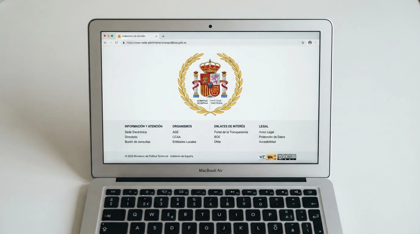 El sello de la DGOJ en el pie de página de un casino online con el dominio .es visible en la barra del navegador y la bandera de España en la esquina