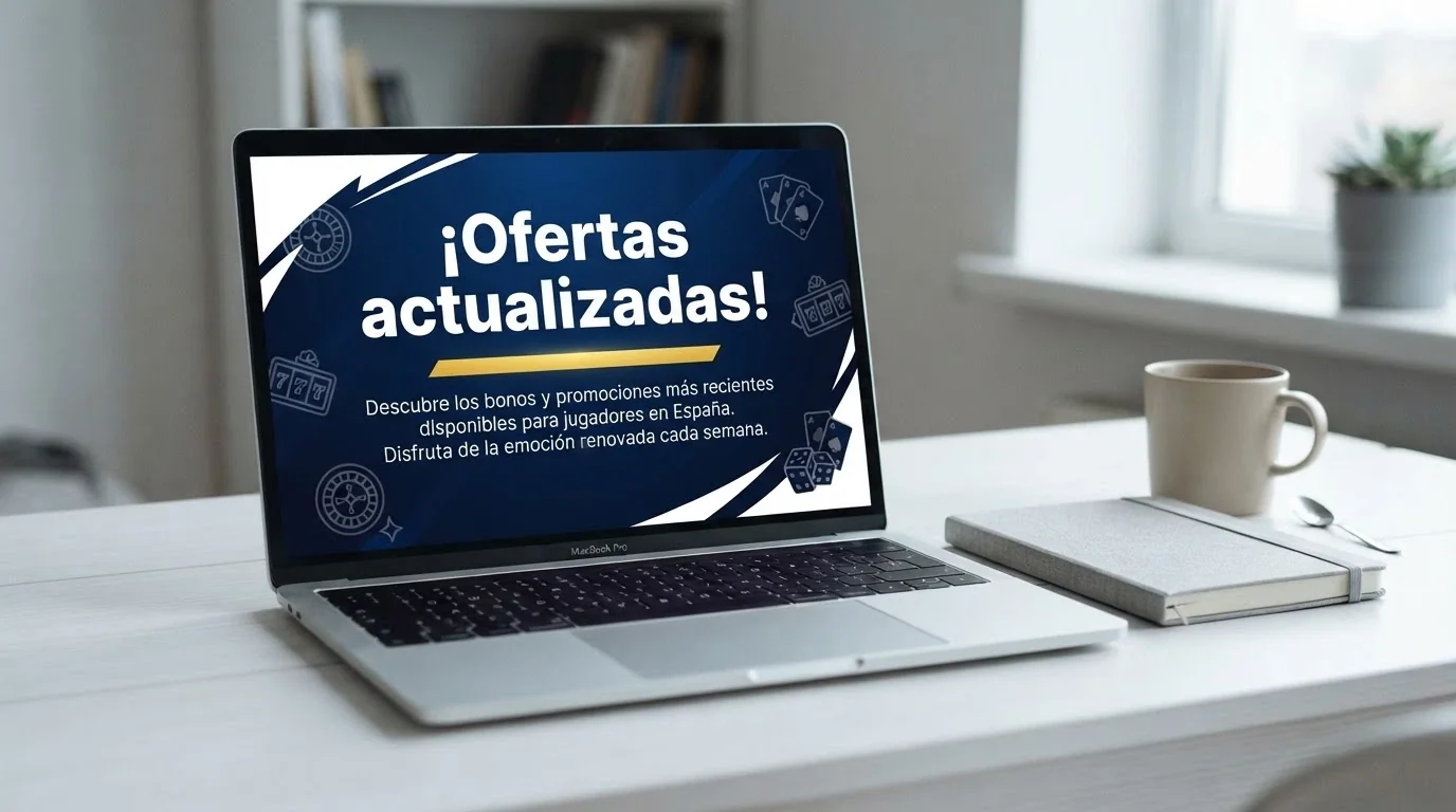 Banner digital de un casino online español con una promoción actualizada y la fecha de vigencia visible
