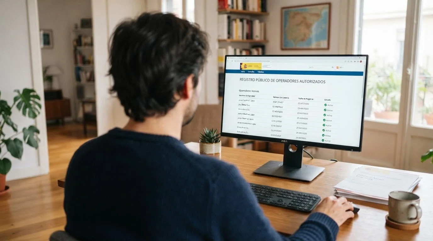 Captura de pantalla del registro público de operadores de la DGOJ en ordenacionjuego.es con el listado de licencias generales y singulares visibles.